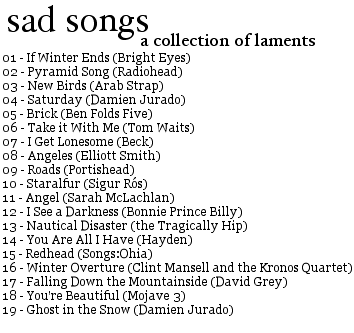 sad songs sad songs
