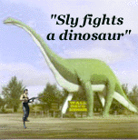 sly fights a dinosaur